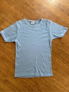 VTG Randy River Ribbed Knit Striped Ringer T-Shirt Blue Size L